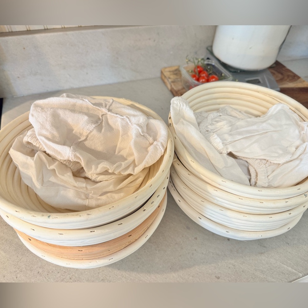 Set of 8 Banneton Bread Proofing Baskets with Linen Liners